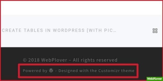 Change Footer Copyrigh Text Of Customizr Theme